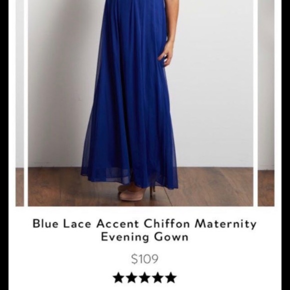 Pink Blush maternity royal blue dress - Picture 5 of 6